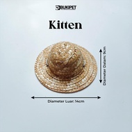 Topi Kucing Aksesoris Hewan Lucu Murah Topi Jerami Kucing Hewan Peliharaan - STRAW HAT