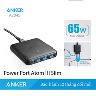 Anker 65W PowerPort III Slim Charger - A2045 GaN and IQ3.0/A2046 Technology(2USB+2 Type C)