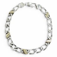成色極佳 △ TIFFANY&Co. Tiffany Figaro 925 750 鏈條手鍊 19cm 銀色/金色 重量 10.7g 女士推薦 ◎