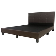 LZD Solid Faux Leather Divan Bed Frame All Sizes with Crystals!
