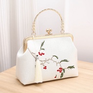 Antique Hanfu Handbag Female Cheongsam Bag Retro New Chinese Ethnic Chinese Small Bag Chinese Carry#