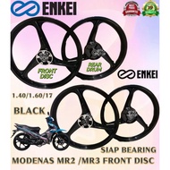 MODENAS MR2/MR3 ENKEI 3 BATANG SPORT RIM FULL CHOP COLOUR BLACK 1.40/1.60/17 HIGH QUALITY PERFORMANC