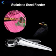 NOBELJIAOO Stainless Steel Bird Cage Feeder Parrot Pigeon Bird Feeding Spoon Bird Feed Containers Pe