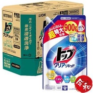 日本獅王Lion - [12包] Top Clear 去污洗衣液(花香)900g 補充裝【平行進口】