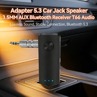 Adapter Bluetooth 3.5MM Jack, Car Audio Receiver T66 AUX Car Speaker Wireless Car Bluetooth 5.3 Rece