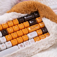 【Cat Head Shape】Three Felinae Keycaps MAO Profile 140 Keys PC UV Process Aula F75 F99 RK100 Mechanic