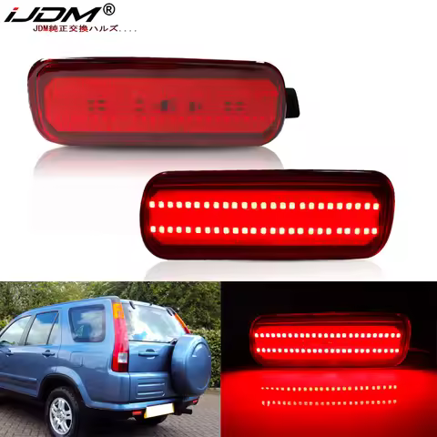 iJDM Car LED Bumper Reflector Lights for Honda CRV 2002-2004 Function as Tail,Brake & Rear Fog Lamps