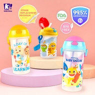 Kidztime Antibacterial Kids Cartoon Water Bottle Children Bottle Straw Bottle Botol BPA Free FDA Approved Budak Cute Bottle Cocomelon Baby Shark Paw Patrol 550ML