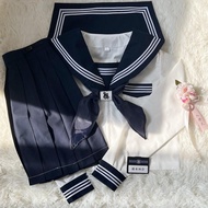 正统关西襟白三本jk制服绀领基础款正版水手服日系套装Orthodox Kansai lapis white three jk uniform cyanosis baseTHRYJ