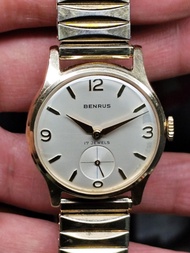Benrus 17 Jewels 手動機械包金錶