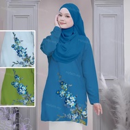 Tshirt Muslimah Jersey Baju Raya 2024 Viral Flower Sublimation Baju Muslimah Kurung Jubah Top Girls Sportswear Jersi Murah Plus Size Baju Muslimah Long-Sleeve Traditional Clothing