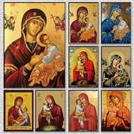 Byzantine Icon Mary Unframed Poster Sacred Christian Wall Art Canvas Painting Decor