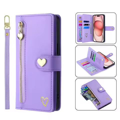 Leather Lanyard Wallet Case for Sony Xperia 5 1 Vi V IV iii ii Luxury Zipper 9 Cards Slot Shoockproo