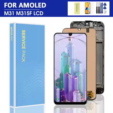 6.4' For AMOLED M31 LCD For Samsung M31 M315 SM-M315F/DS LCD Display Touch Screen Digitizer Assembly