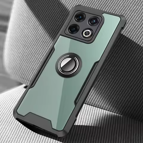 Clear Acrylic Armor Shockproof Coque For OnePlus 10 Pro 5G Case Car Magnet Holder Ring Protect Funda