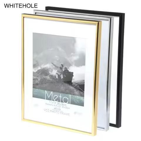 Metal Picture Frame Classic Minimalist Desktop Photo Frame 9x13 13x18 21x30cm Pleixglass Inside Cert