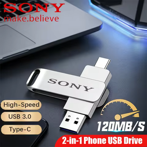 SONY USB-C Flash Pen Drive 2TB 2 in 1 OTG USB 3.0 Metal Memory Stick Dual C Pendrive 128GB 256GB 512