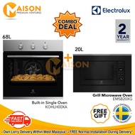 [Combo] Electrolux Built in Oven 68L KOHLH00XA + Electrolux Built-in Microwave with Grill 20L EMSB20