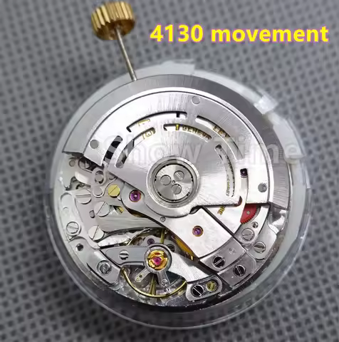 Noob 4130 movement Automatic Watch Movement 3.6.9 Chronogrpah For Asian 4130 Mechnical Replacement R