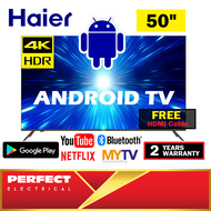 Haier 50" Android LED TV 4K UHD HDR LE50K6600UG Built in Wifi Smart Sharing DVB-T2 Digital Tuner MYTV Myfreeview