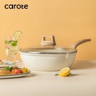 Carote 26/28/30CM Non Stick Stir-fry Deep Fry Wok PFOA Free Non-Stick Coating Cookware Suitable Indu