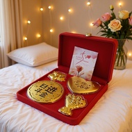 Fast Shipping Happy Wedding Wedding Gifts Golden Big Gold Cake Peace Happy Princess Please Make a Fo