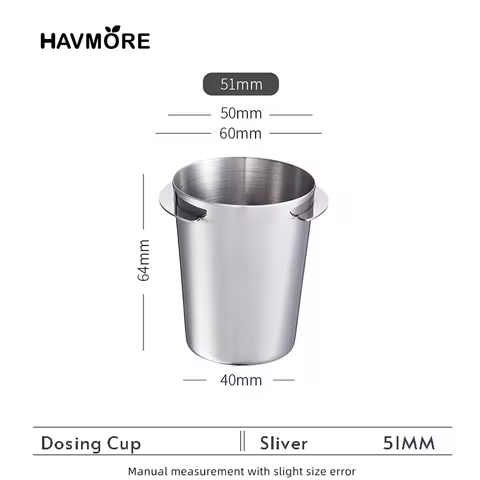 51/53/58MM Stainless Steel Coffee Powder Cup for Espresso Machine Coffee Dosing Cup Coffee Accessori