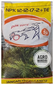 Pupuk NPK Sawit 12 12 17 2 + TE 50 Kg Cap Pak Tani