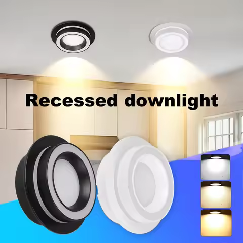 Recessed GX53 Led Downlight Round Led Panel Light Tricolored Down Lamp Spotlight Light LED Ceiling S