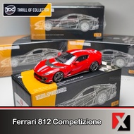 TOC Thrill of Collector 1: Ferrari 812 Competizione Rosso Corsa Grey Stripe with Water Sticker