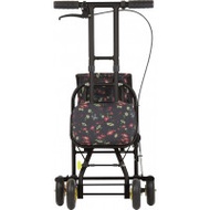 日本TacaoF 輕量型助行手推車SICP01|助行車 - 黑色碎花