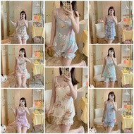 Piyama tanktop bra Wanita / set hotpant tali sexy / Sleepwear Wanita / Baju Tidur tank bra /Pajamas