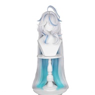 COS Genshin Impact Fontaine Focalors/Furina Character Wig, Blue and White Wig with Colour Gradient, 