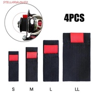 STELLARGLOW Fishing Reel Protection Band Fishing Tools 4pcs/pack Black Elastic Outdoor Fishing Baitc