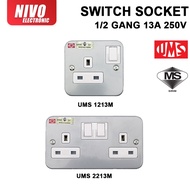 UMS 2213M/1213M METAL CLAD (13A) 2GANG SWITCHED SOCKET
