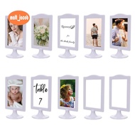 Double Sided Standing Picture Frames 4x6 Inch 2 Side Pedestal Picture Frames Plastic White Photo Fra