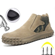 2025 Camouflage Work Shoes Men Puncture-Proof Safety Shoes Wear-resistant Indestructible Shoes Scald