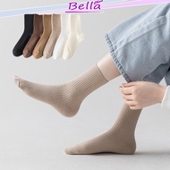 AIRI Women Solid Color Tube Cotton Sock 1 Pair Students Casual Pile Stockings Crew Socks Stoking Muslimah女袜子