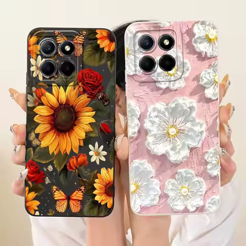 For Honor X8 4G 5G Case HonorX8 Cover TFY-LX1 VNE-N41 VNE-LX1 Popular Flower Protective Shell on Hon