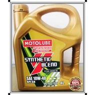 MOTOLUBE SEMI SYNTHETIC SAE 10W-40 Engine Oil Minyak Hitam Pelincir Injin Wira Waja GEN2 Persona EXORA Perdana PREVE