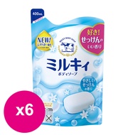 日本牛乳石鹼 COW 牛乳精華沐浴乳400ml 補充包 皂香*6包