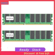 Tominihouse 2Pcs 1GB DDR Laptop Desktop Memory RAM 400Mhz PC-3200 2.6V 184Pin for