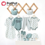 PatPat Baby Boy Ootd Outfit Set 15PCS Newborn Baby Gifts Newborn Essentials Baby Clothes 0 6 Months Baby Outfits Layette Gift Set for Baby Boys or Girls