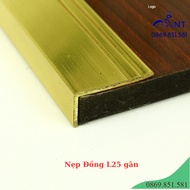 Nẹp Đồng L25 gân Nẹp đồng chữ L Nẹp đồng chống trơn nẹp ốp cầu thang giá 1m ANT-KL