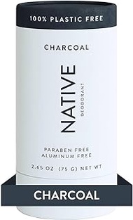 Native Plastic Free Deodorant | Natural Deodorant for Women and Men, Aluminum Free with Baking Soda, Probiotics, Coconut Oil and Shea Butter | Charcoal