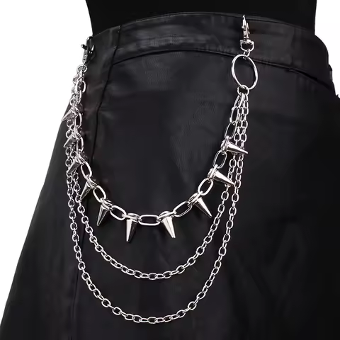 Hip Hop Punk Rock Metal Pants Waist Chain Men Women Key Chain Trousers Chain Wallet Keychain Jeans U
