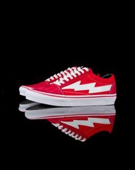 🤩必備街頭潮流閃電板鞋🤩 | Revenge x Storm Classic Red Low Top Sneakers | 正紅色閃電標復古滑板鞋 | 男女同款百搭休閒鞋|