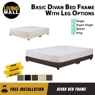 Living Mall Basic Series Divan Bed Frame With Leg Options In 6 Colours - All Sizes Available