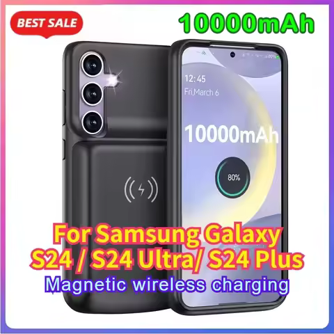 10000mAh Magnetic Battery Charger Case For Samsung Galaxy S24 Ultra Plus PowerBank Wireless Charging