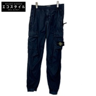 Stone Island 海軍藍錐形工裝褲，附Logo貼片，尺寸W29 [二手]